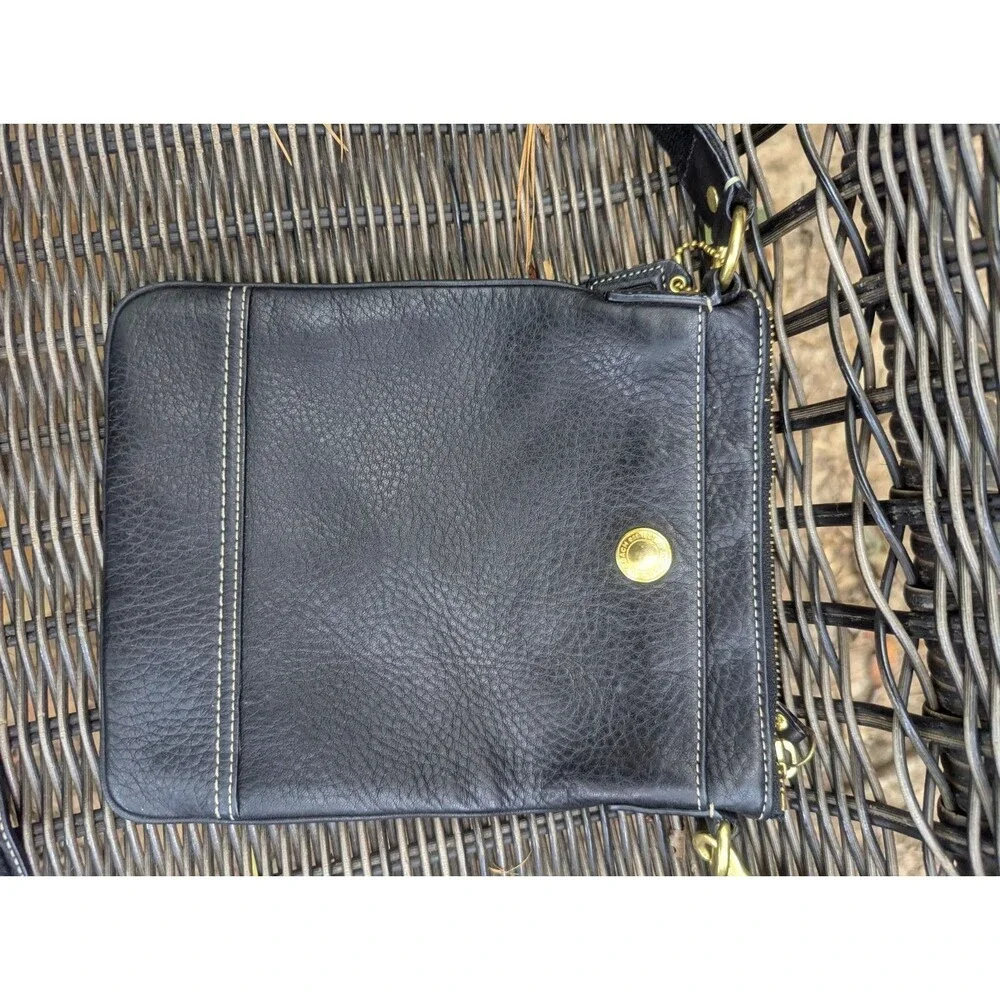 Y2K Coach 10285 Black Pebbled Leather Crossbody Swing Pack Shoulder Bag Purse